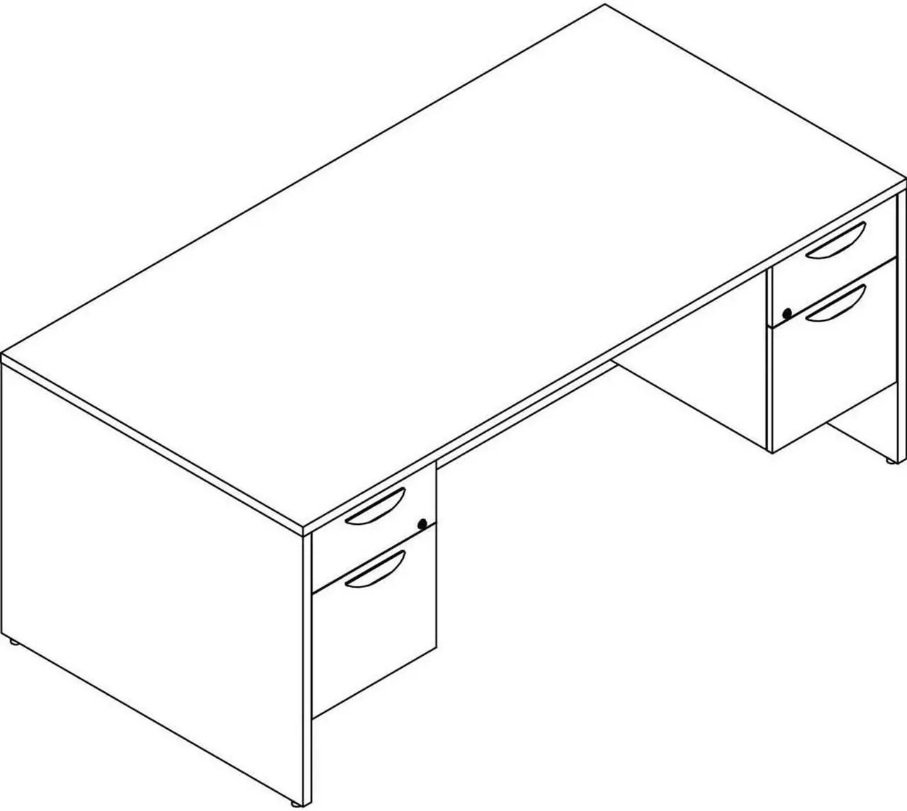 Alt view image 2 of 5 - Lorell LLRPD3672DPGE Prominence 2.0 Gray Elm Laminate Desk Unit