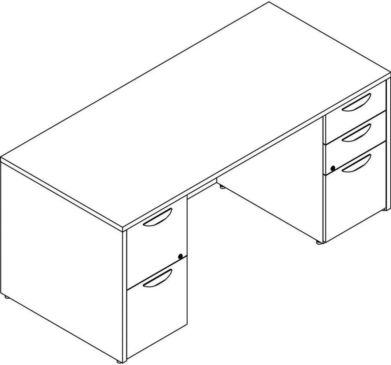 Alt view image 2 of 3 - Lorell LLRPD3066DPGE Prominence 2.0 Gray Elm Laminate Desk Unit