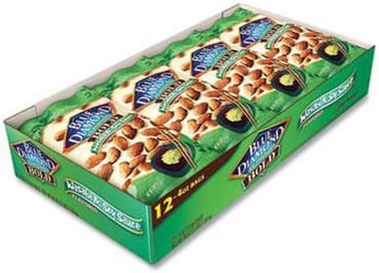 Alt view image 5 of 8 - Wasabi and Soy Sauce Flavored Almonds 4 oz Bag 12 Bags/Box BLU09931