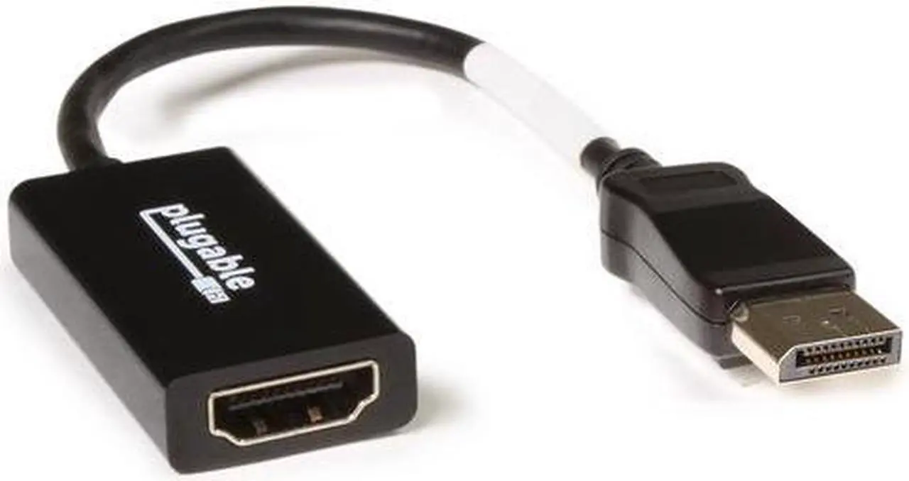 Alt view image 8 of 10 - Plugable Active DisplayPort to HDMI Adapter - Connect any DisplayPort-Enabled PC or Tablet to an HDMI Enabled Monitor, TV or Projector for Ultra-HD Video Streaming (HDMI 2.0 up to 4K 3840x2160 @60Hz)