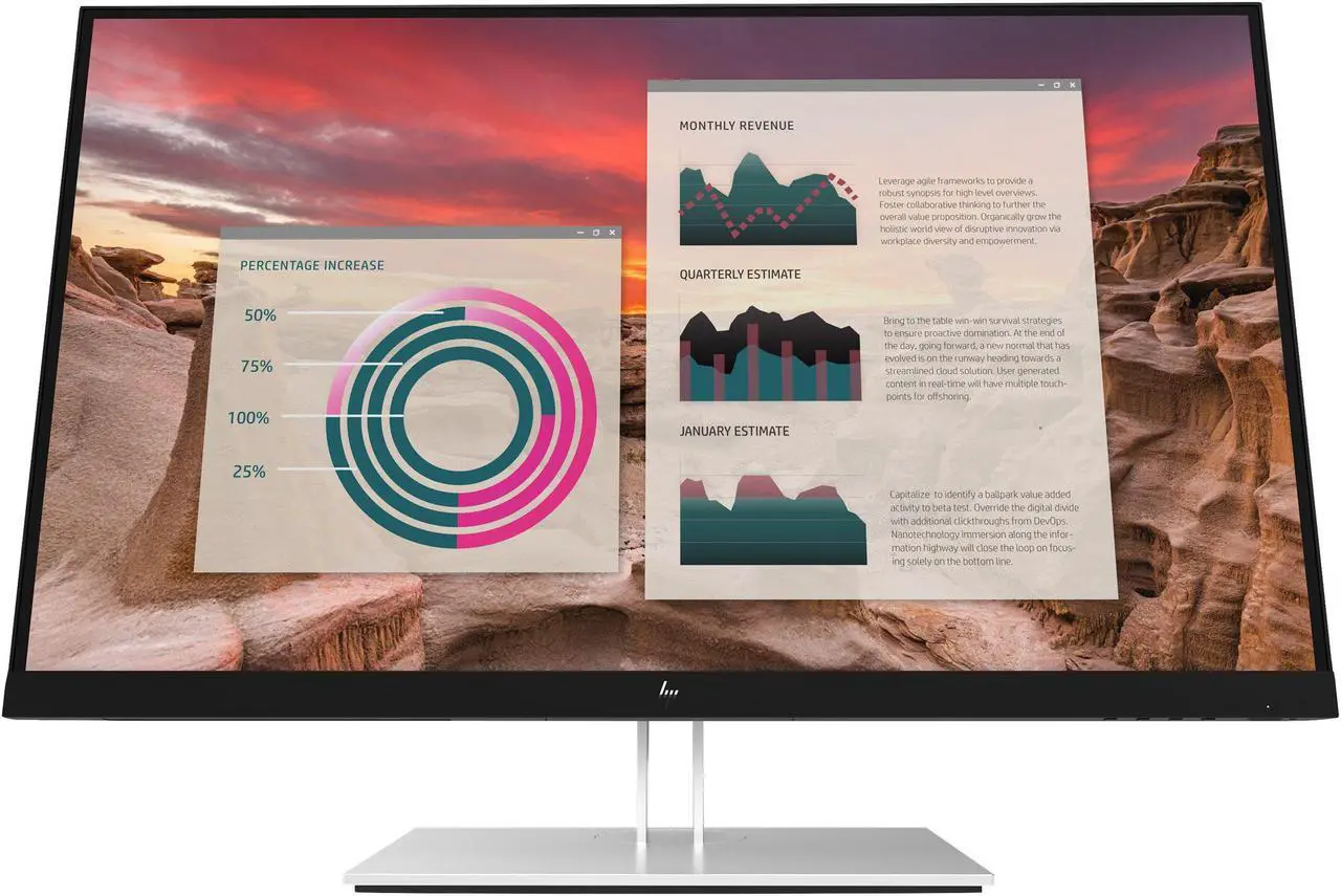 Alt view image 9 of 20 - HP 27" IPS QHD Monitor 5ms GTG HDMI, DisplayPort, USB-C Flat Panel E27u G4 189T3AA#ABA