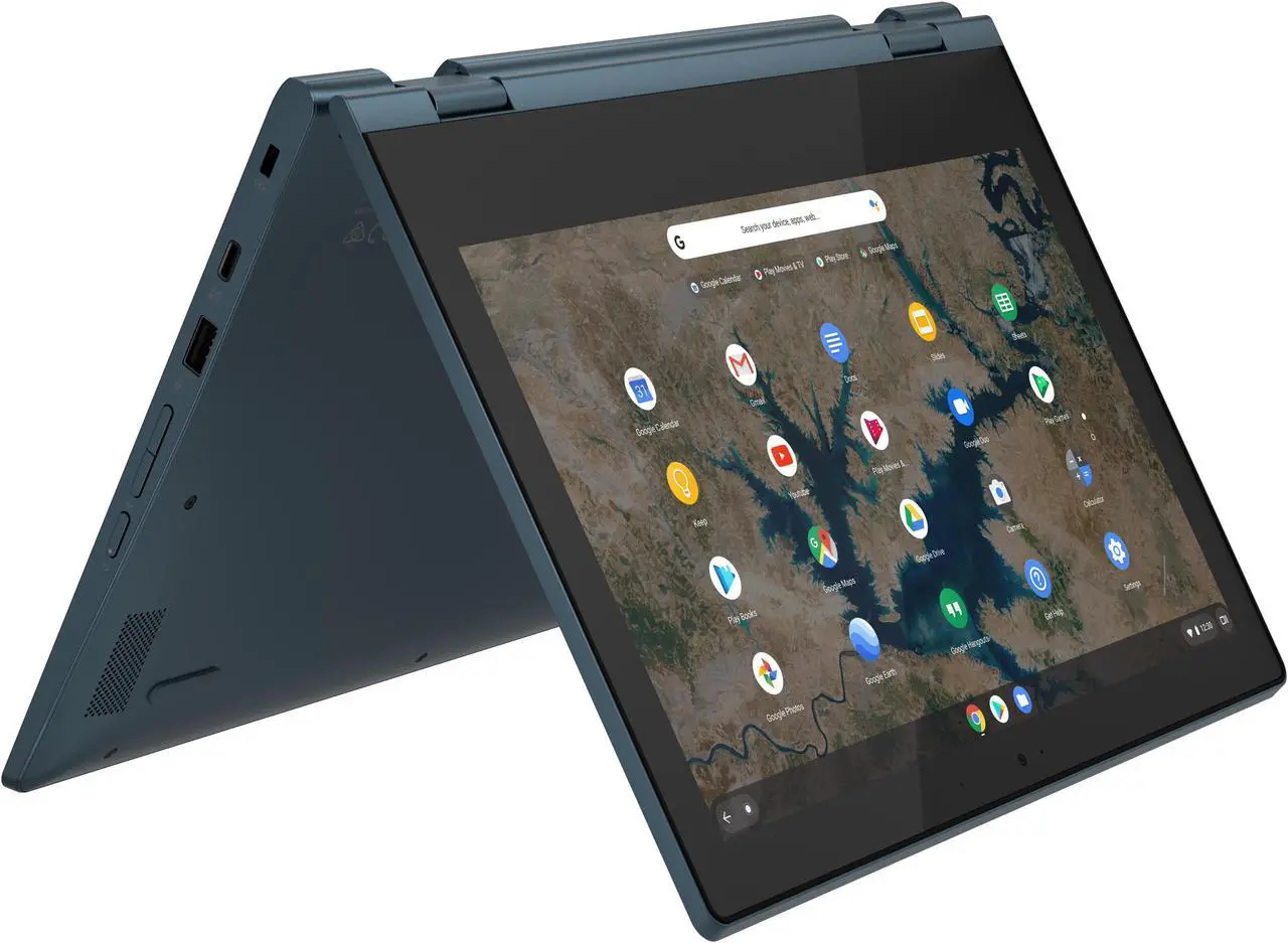 Alt view image 9 of 16 - Lenovo Chromebook Flex 3 11.6" Touchscreen Laptop, Intel Celeron N4020, 4GB RAM, 32GB eMMC HD, Chrome OS, Abyss Blue, 82BB0009US Notebook PC Tablet