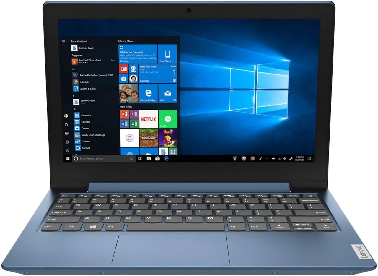 Alt view image 18 of 19 - Lenovo IdeaPad 1 Intel Laptop, 11.6" 250 nits, N4020, UHD Graphics 600, 4GB, 64GB eMMC, Win 10 Home S Mode