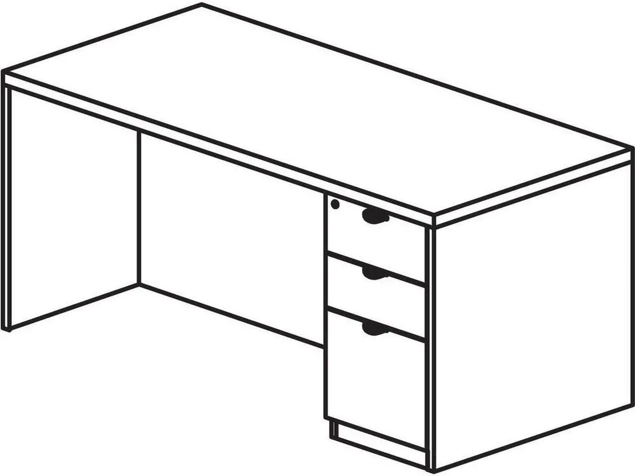 Alt view image 4 of 4 - Lorell PD3060RSPGE Prominence 2.0 Gray Elm Laminate Desk Unit