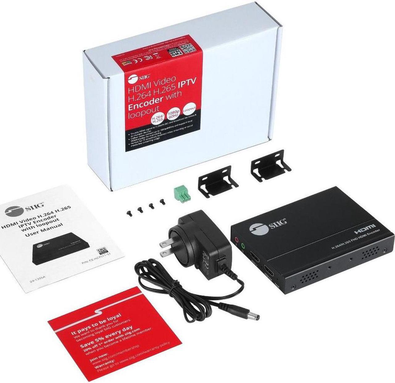 Alt view image 2 of 17 - SIIG 1080p HDMI Video H.264 H.265 IPTV Encoder with Loopout CEH27511S1