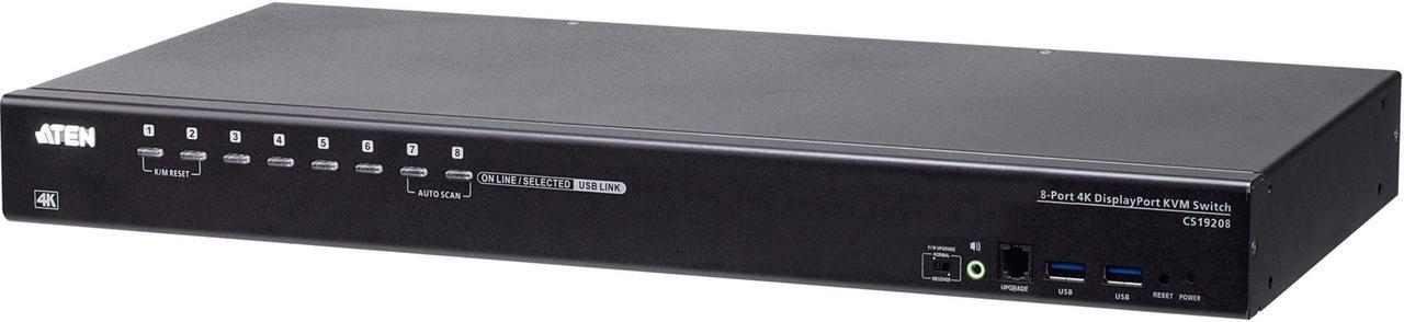 Alt view image 4 of 7 - ATEN CS19208 8-Port USB 3.0 4K DisplayPort KVM Switch with Rack Mounting Kit