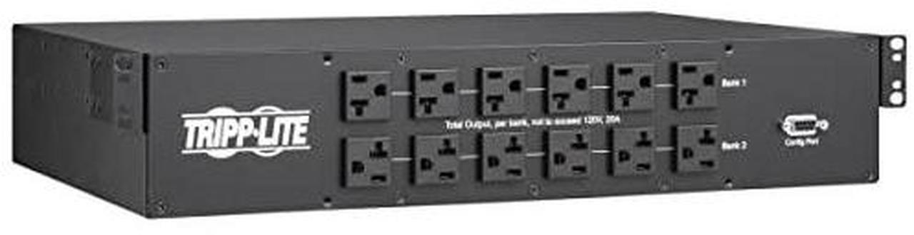 Alt view image 2 of 3 - Tripp Lite PDUMNH30AT2 25-Outlets PDU Monitored - NEMA L5-30P - 24 x NEMA 5-15/20R, 1 x NEMA L5-30R - 120 V AC - Network (RJ-45) - 2U - Horizontal - Wall-mountable, Rack-mountable - TAA Compliant
