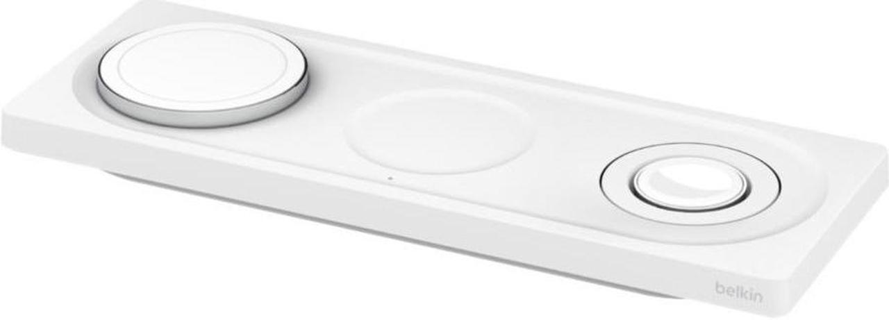 Alt view image 2 of 14 - BELKIN WIZ016TTWH BOOST CHARGE PRO White 3-in-1 Wireless Charging Pad with MagSafe