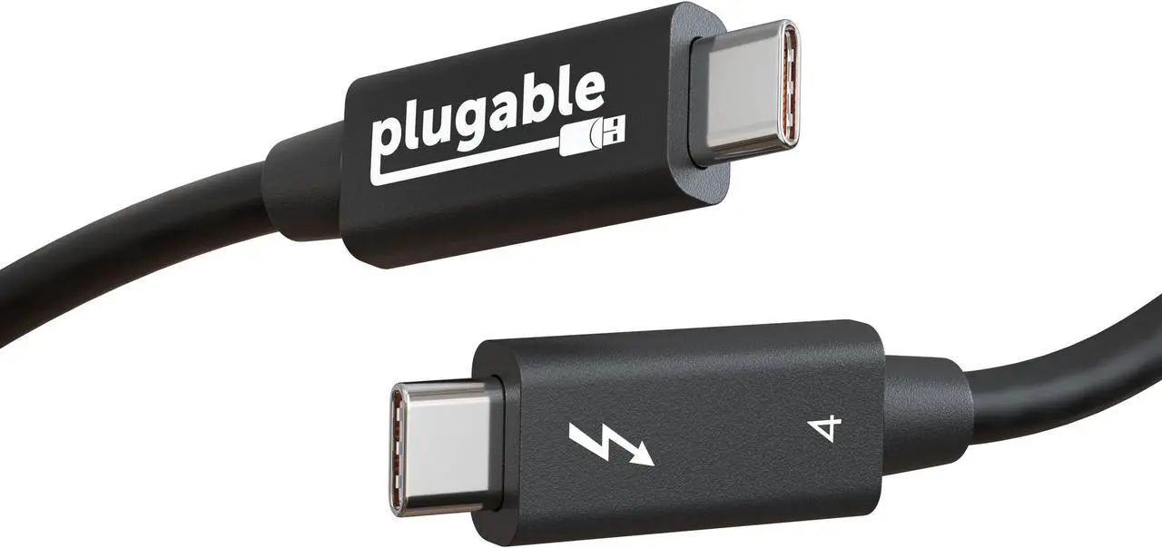 Alt view image 10 of 14 - Plugable Thunderbolt 4 Cable [Thunderbolt Certified] 3.3ft USB4 Cable with 100W Charging, Single 8K or Dual 4K Displays, 40Gbps Data Transfer, Compatible with Thunderbolt, USB4, USB-C - Driverless