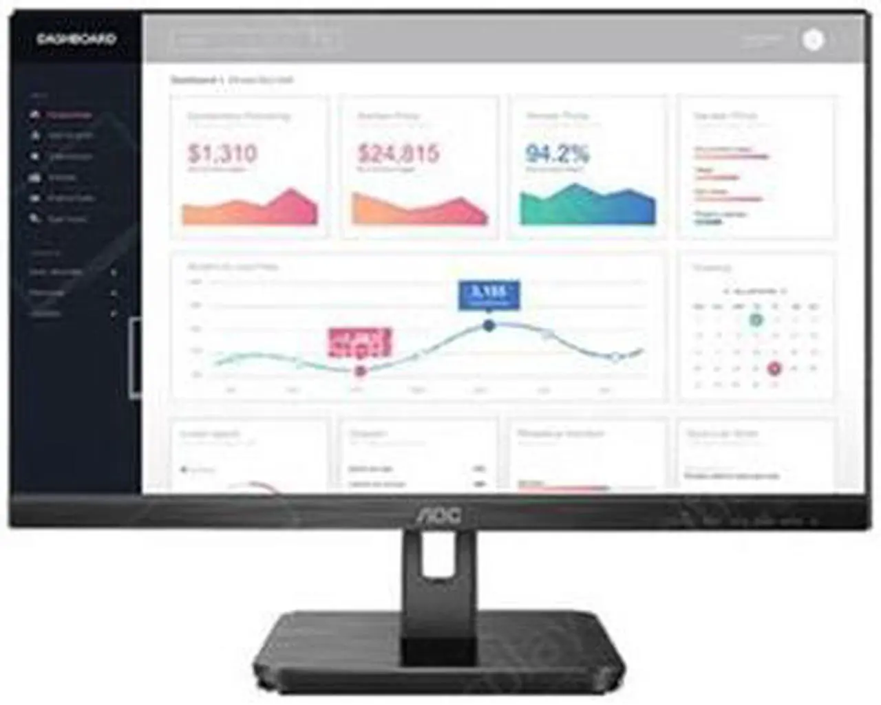 Alt view image 2 of 8 - AOC 23.8" 75 Hz IPS FHD Monitor 4 ms Flat Panel 24E2H