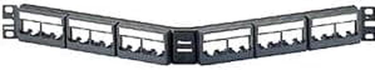 Alt view image 6 of 13 - PANDUIT CPPLA24WBLY Angled Patch Panel,Mini-Com,Rack Mt,24P