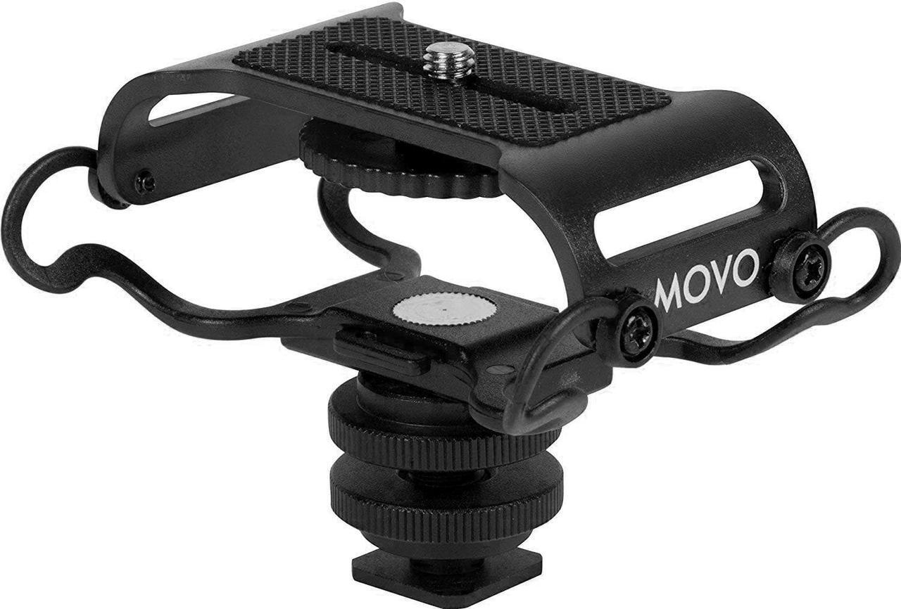 Alt view image 4 of 4 - Movo SMM5-B Universal Microphone and Portable Recorder Shock Mount - Fits The Zoom H4n, H5, H6, Tascam DR-40, DR-05, DR-07 with 1/4" Mounting Screw (Black/Black)