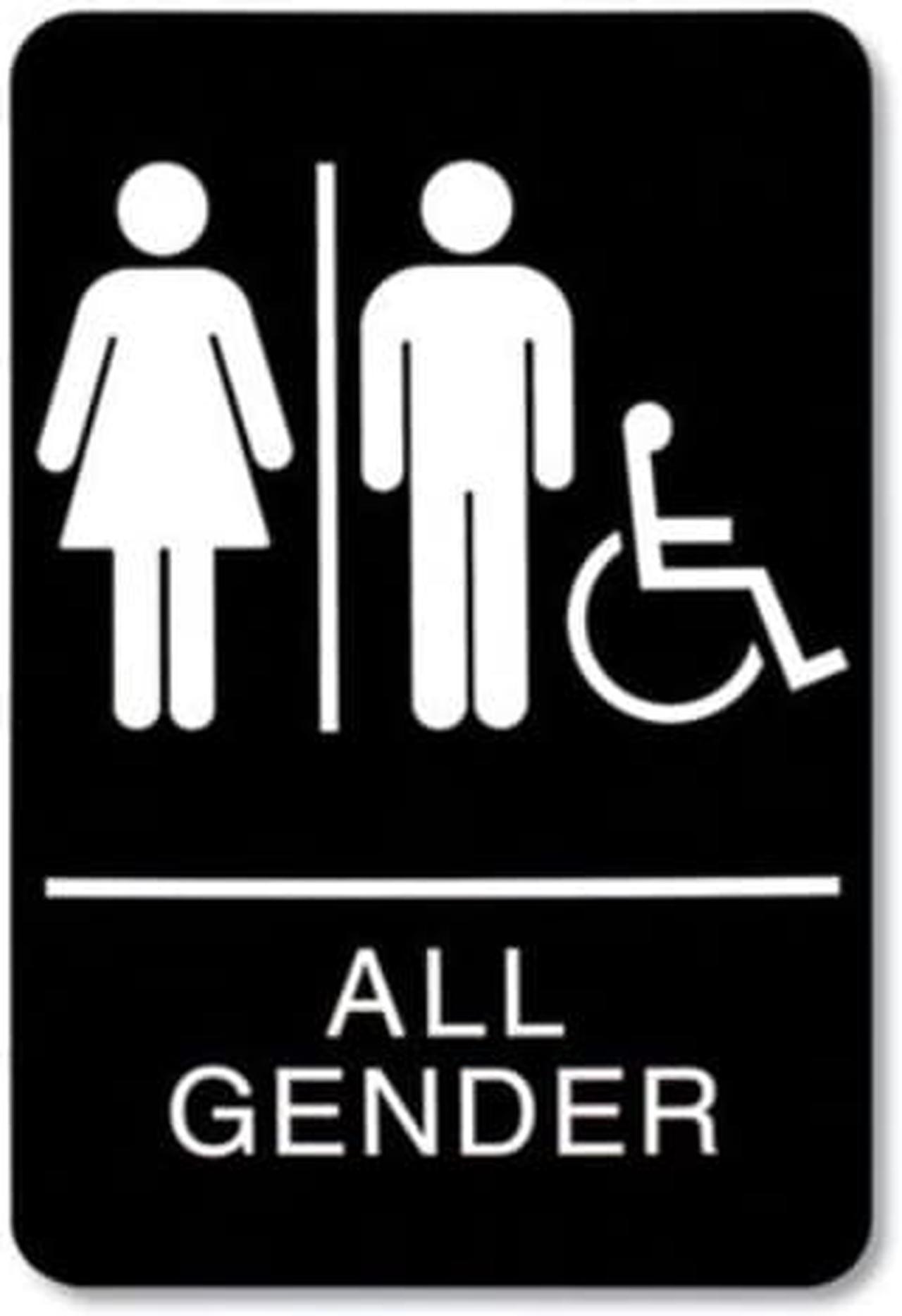Alt view image 2 of 2 - Headline Sign All Gender/Wheelchair Accessible 6x9 Tactile Symbol Plastic 9486