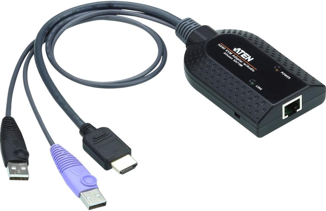Alt view image 11 of 12 - Aten USB HDMI Virtual Media KVM Adapter Cable