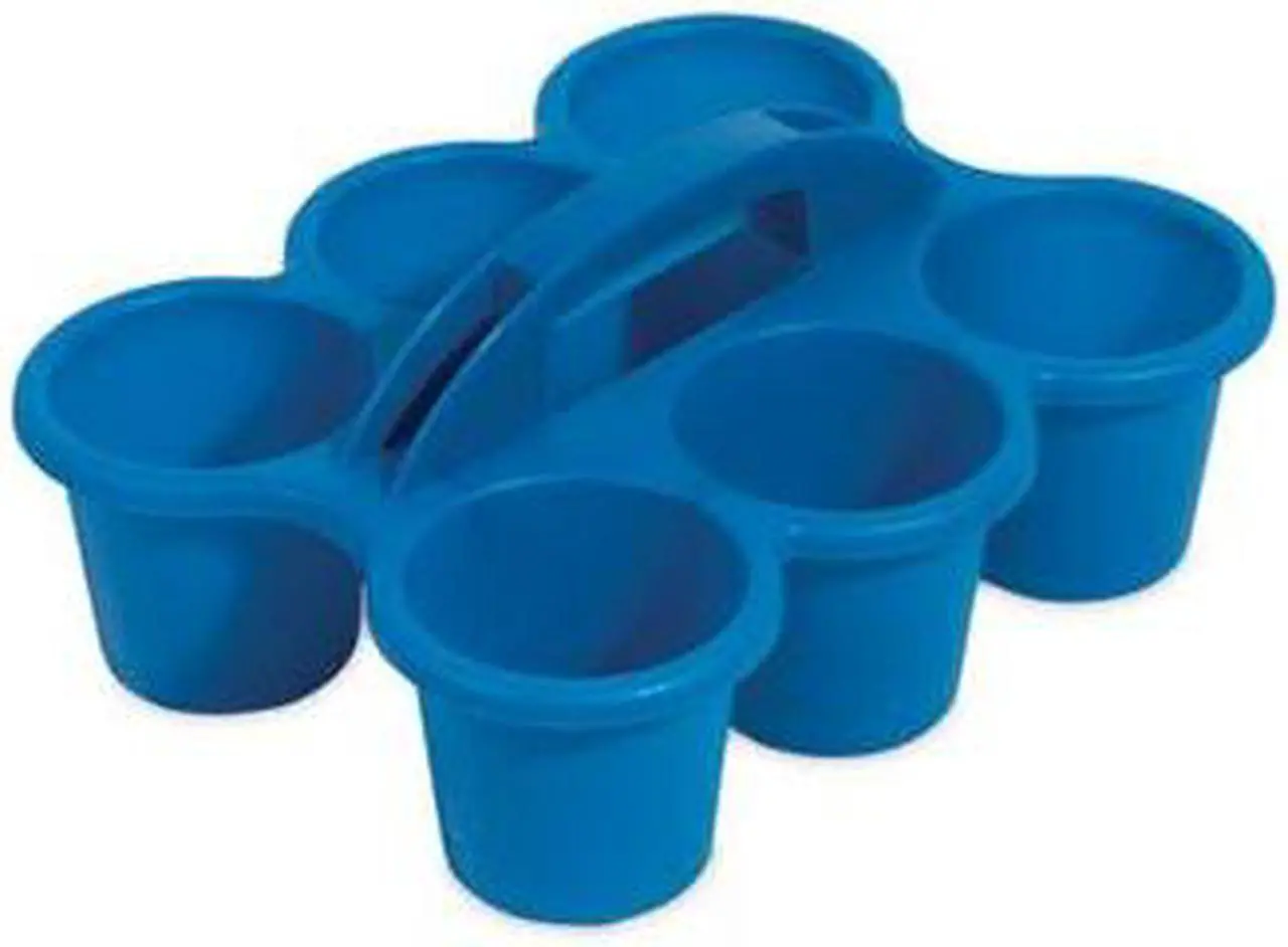 Alt view image 2 of 5 - Deflecto Little Artist Antimicrobial Six-Cup Caddy Blue 39509BLU