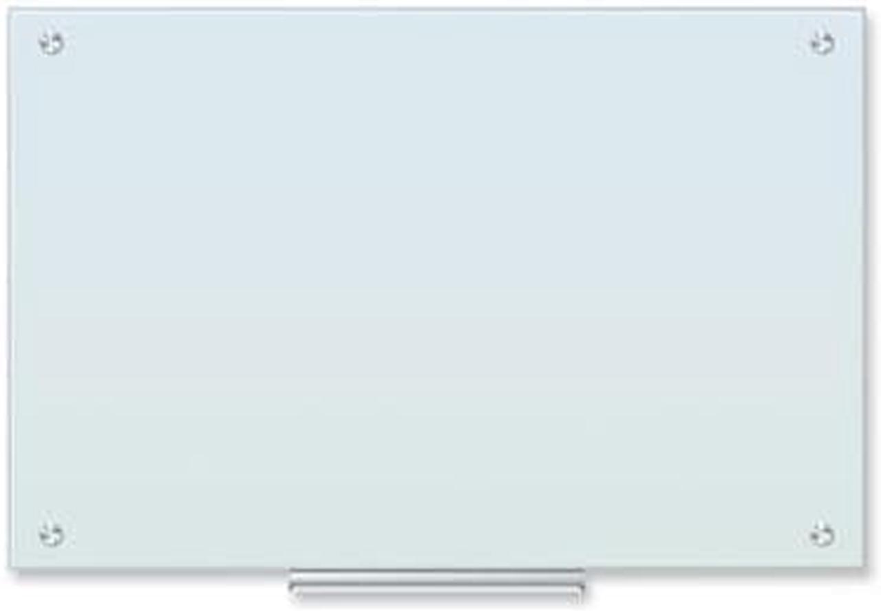 Alt view image 5 of 9 - U Brands Magnetic Glass Dry Erase Board 35x23 White Frosted Surface Frameless