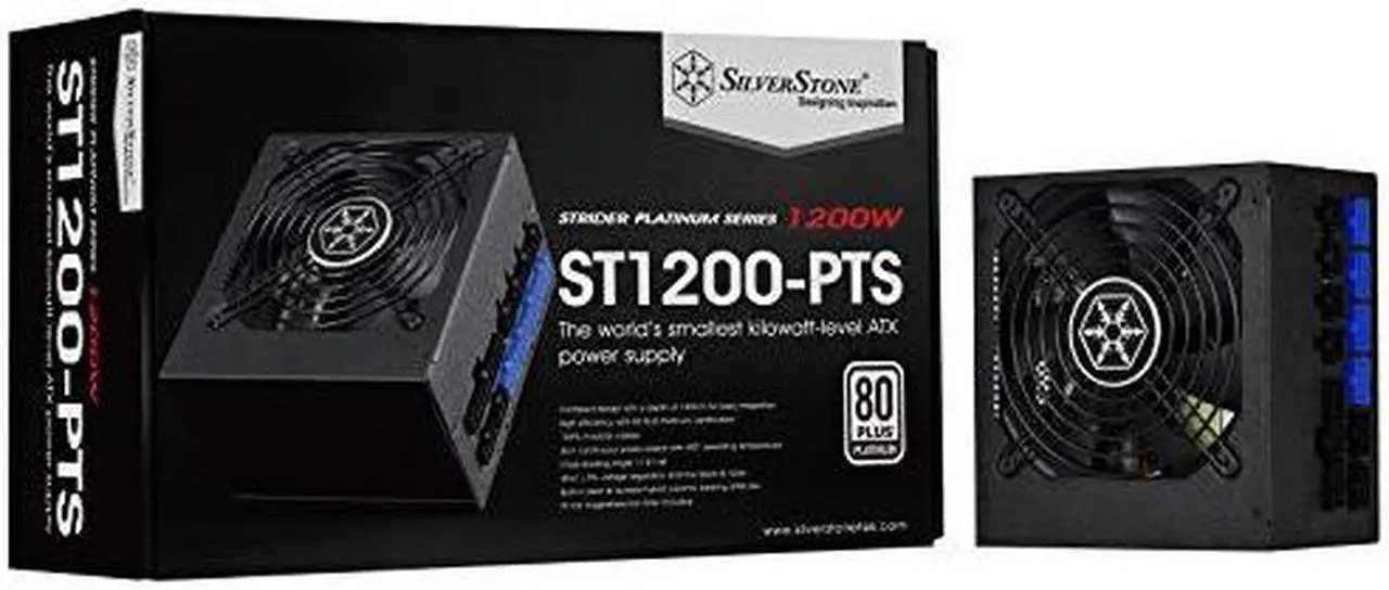 Alt view image 3 of 3 - 1200W, ATX, single +12V rails with 100A output, Silent 120mmFan with 18dBA, efficiency 80Plus Platinum certification, fully modular cable, 140mm depth, 8x8/6pin PCI-E.