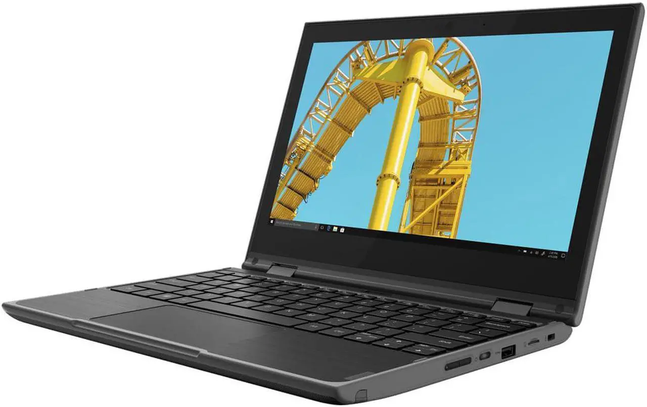 Alt view image 3 of 11 - Lenovo 300e Windows 2nd Gen 81M9007DUS 11.6" Touchscreen Netbook - HD - 1366 x 768 - Intel Pentium N5030 Quad-core (4 Core) 1.10 GHz - 4 GB Total RAM - 128 GB SSD - Gray - Windows 10 Pro - Intel