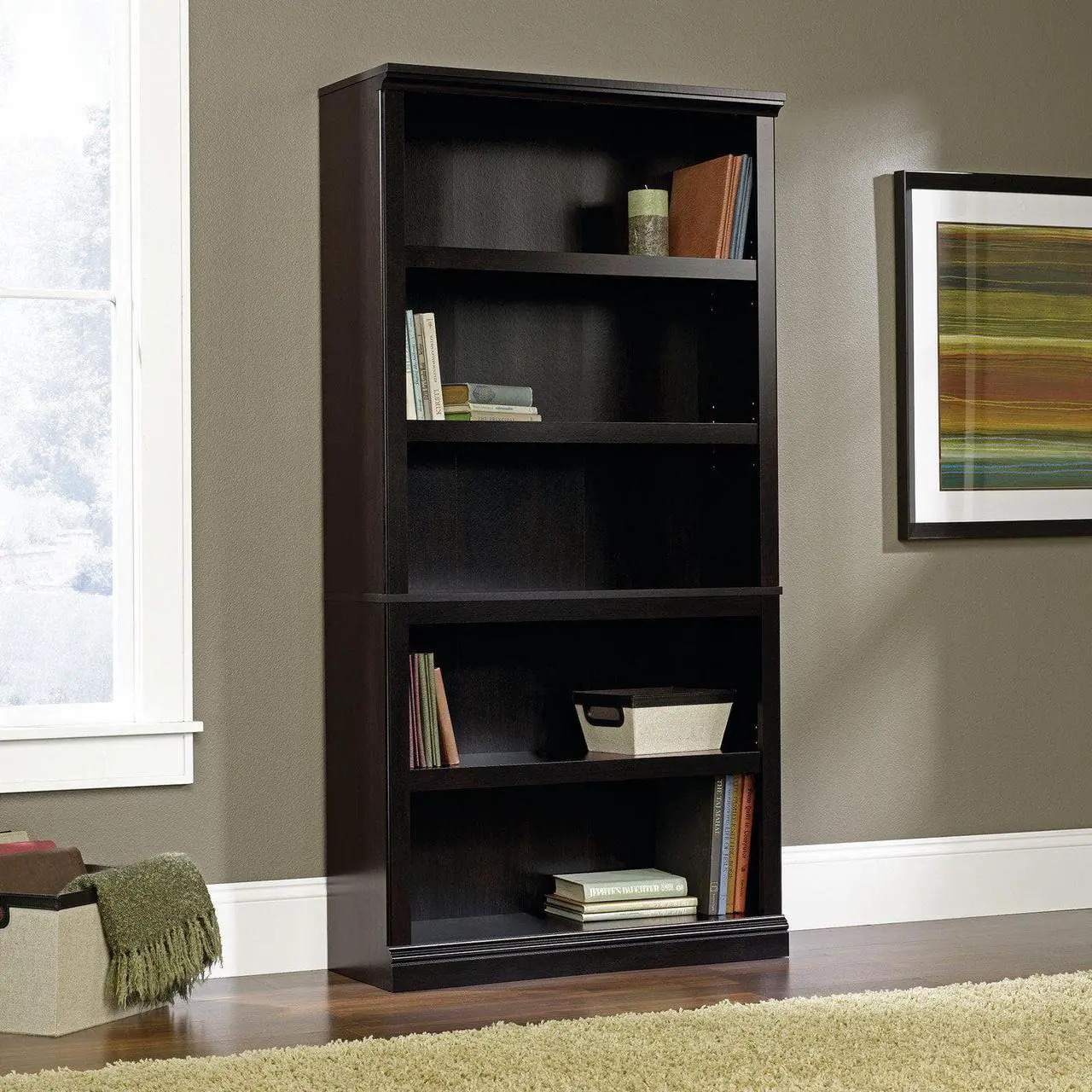 Alt view image 4 of 4 - Sauder Select 5 Shelf Bookcase in Estate Black