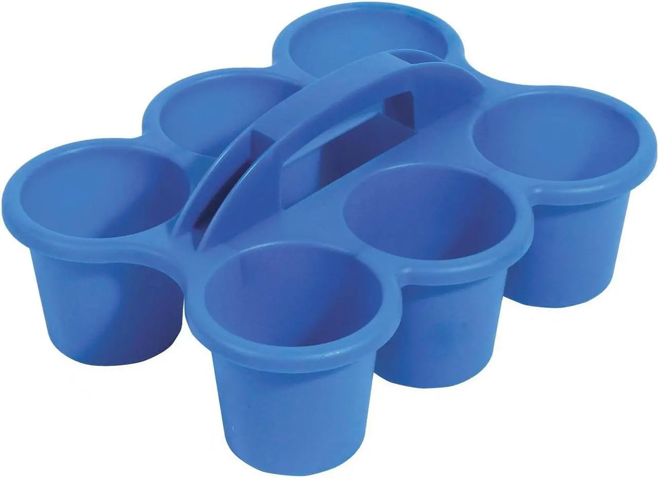 Alt view image 4 of 5 - Deflecto Little Artist Antimicrobial Six-Cup Caddy Blue 39509BLU
