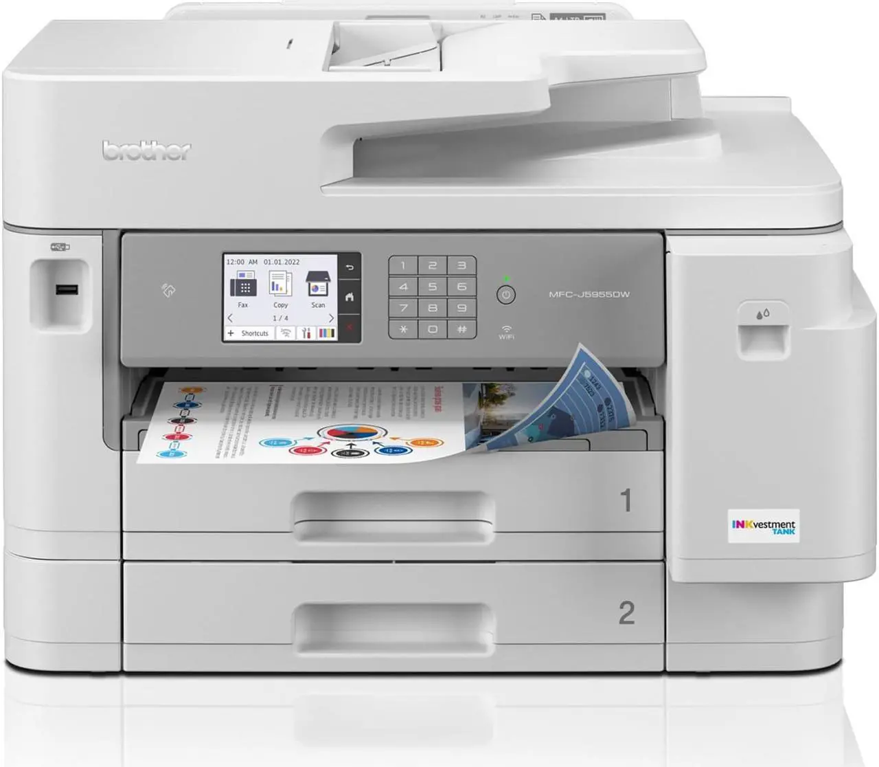 Alt view image 2 of 3 - Brother INKvestment Tank MFC-J5955DW Wireless Inkjet Multifunction Printer Color