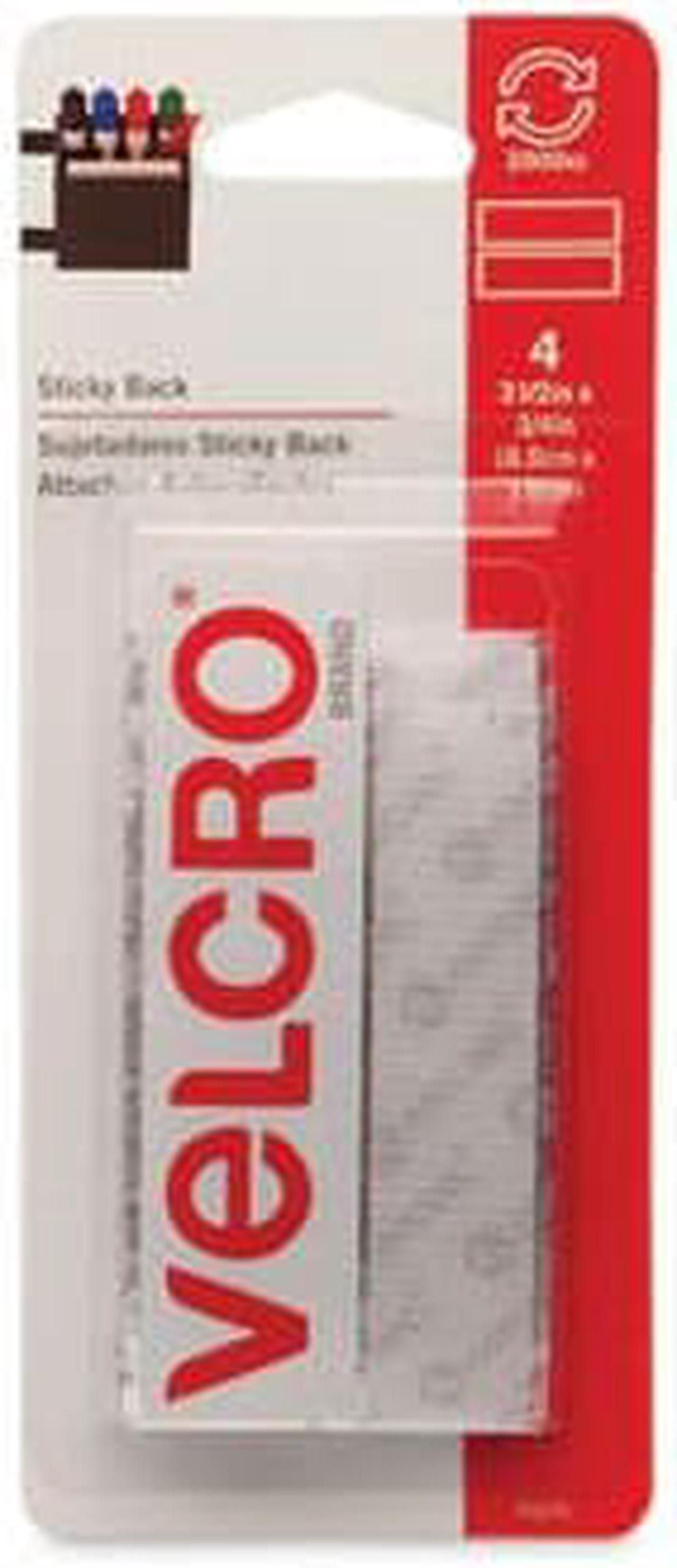 Alt view image 5 of 6 - VELCRO(R) brand STICKY BACK(R) Tape 3/4"X3-1/2" 4/Pkg-White