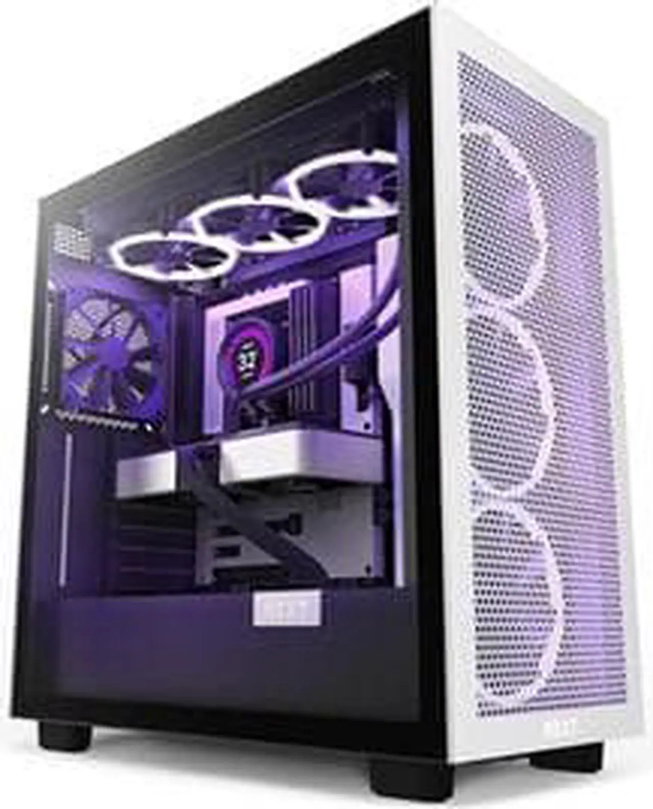 Alt view image 8 of 12 - NZXT H7 Flow White & Black - Mid-Tower Airflow PC Gaming Case - Tempered Glass - Enhanced Cable Management