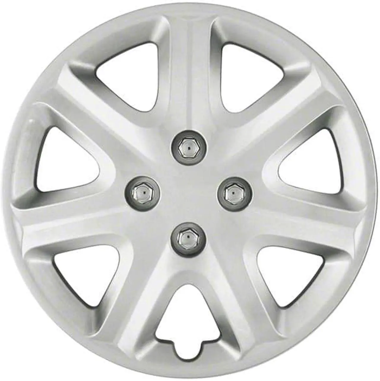 Alt view image 3 of 3 - Set of 4 Silver 15 Inch (Honda Civic Replica Hubcaps) 7 Spoke Universal Wheel Covers with Clip Retention - Aftermarket: IWCB8902/15S