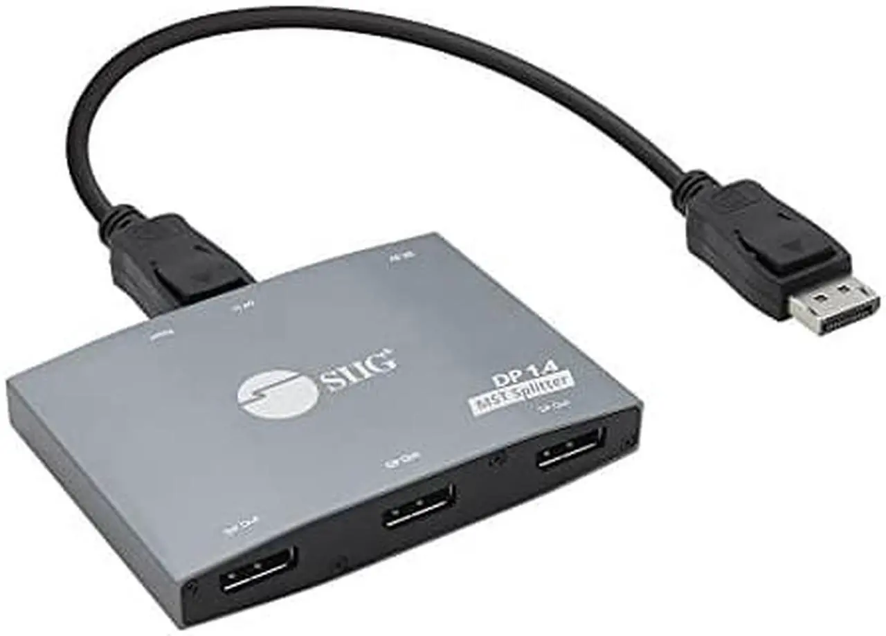 Alt view image 8 of 17 - SIIG 1x3 DisplayPort 1.4 to DisplayPort MST Splitter - DP 1.4 MST Video Splitter Hub, Triple DP outputs, Connect up to three DisplayPort displays to single DisplayPort 1.4 output with Multi-Stream Tra