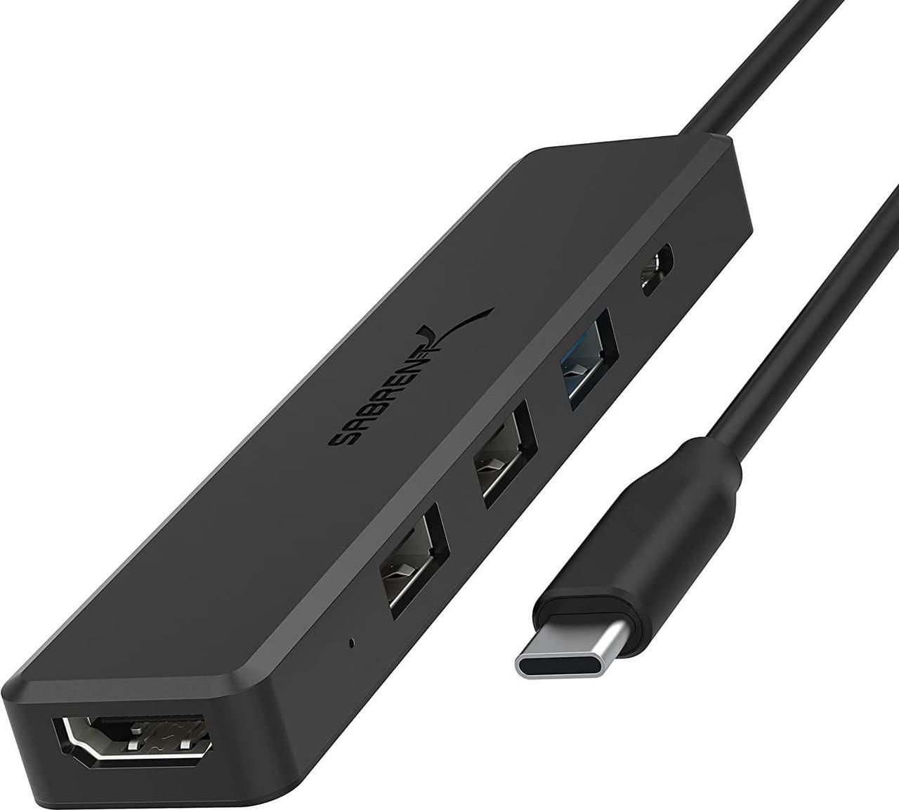 Alt view image 12 of 14 - SABRENT Multi-Port USB Type-C Hub with 4k HDMI | Power Delivery (60 Watts) | 1 USB 3.0 Port | 2 USB 2.0 Ports (HB-TC5P)
