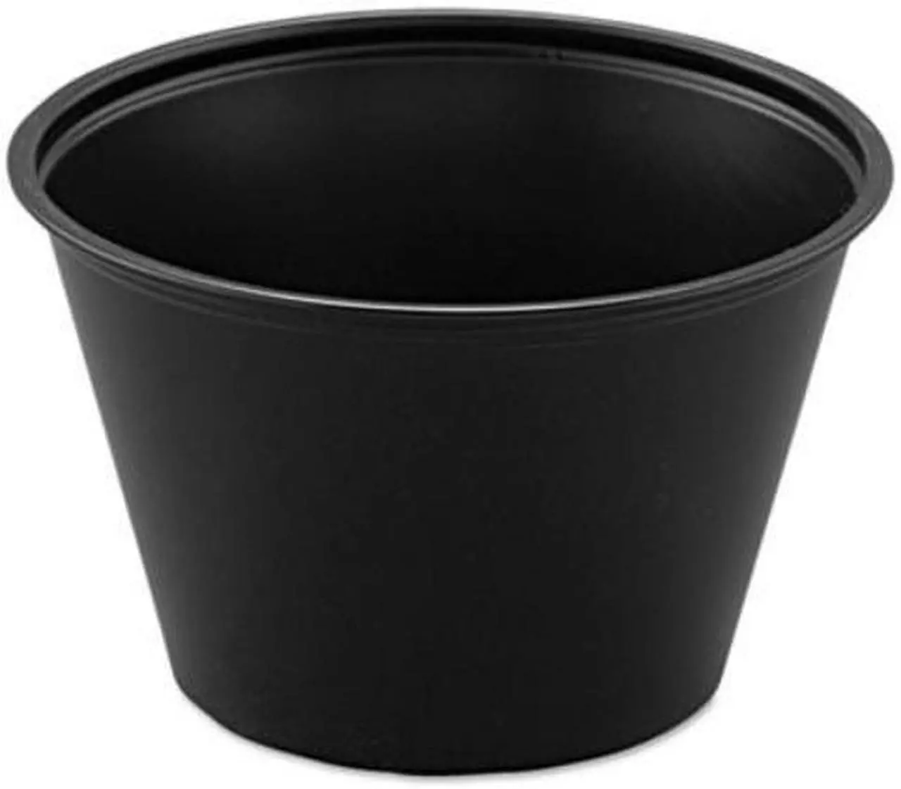 Alt view image 2 of 3 - SOLO Polystyrene Portion Cups 4oz Black 250/Bag 10 Bags/Carton P400BLK