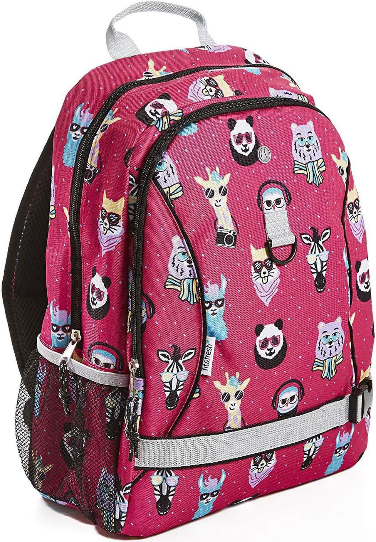 Alt view image 3 of 3 - MedPort 2733KFFWB1933 Fit & Fresh Pink Hipster Animals Backpack