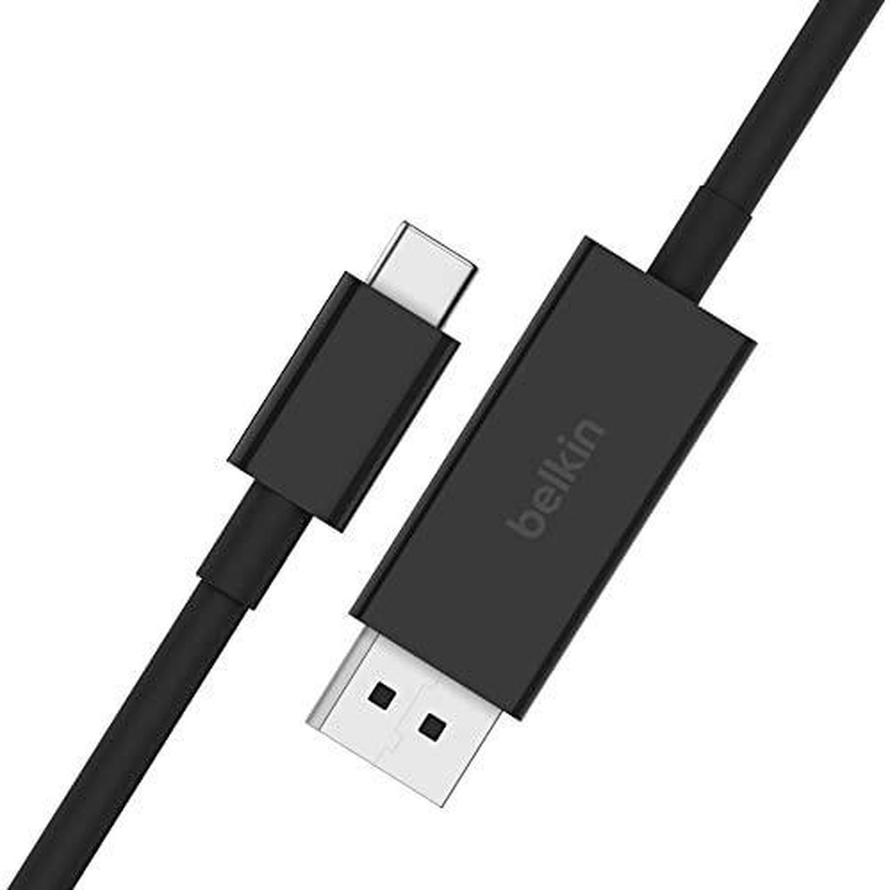 Main image of Belkin AVC014bt2MBK Black Connect USB-C to DisplayPort 1.4 Cable Male to Male