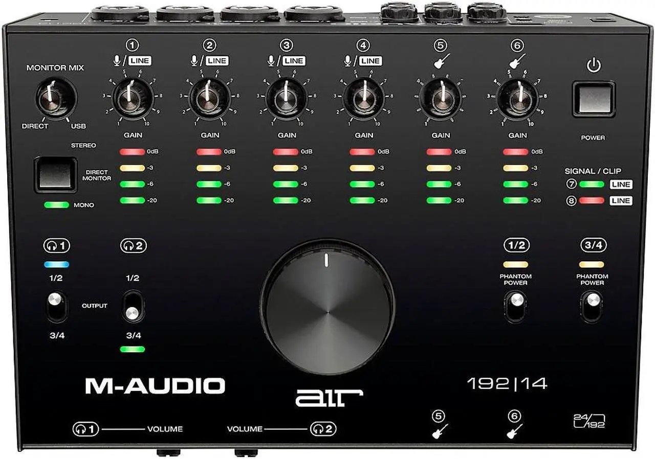 Alt view image 9 of 14 - M-Audio USB / USB-C compatible 8 in / 4 out Audio Interface / MIDI Interface: ProTools First / Ableton Live Lite / Eleven Lite/Avid Effects Collection/AIR Music Tech effects & software sound source in