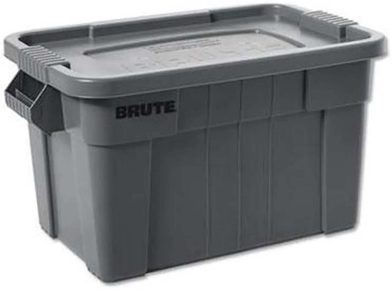 Alt view image 11 of 11 - RUBBERMAID COMMERCIAL FG9S3000GRAY Storage Tote W/ Lid, 14 gal, 27-7/8 in L,