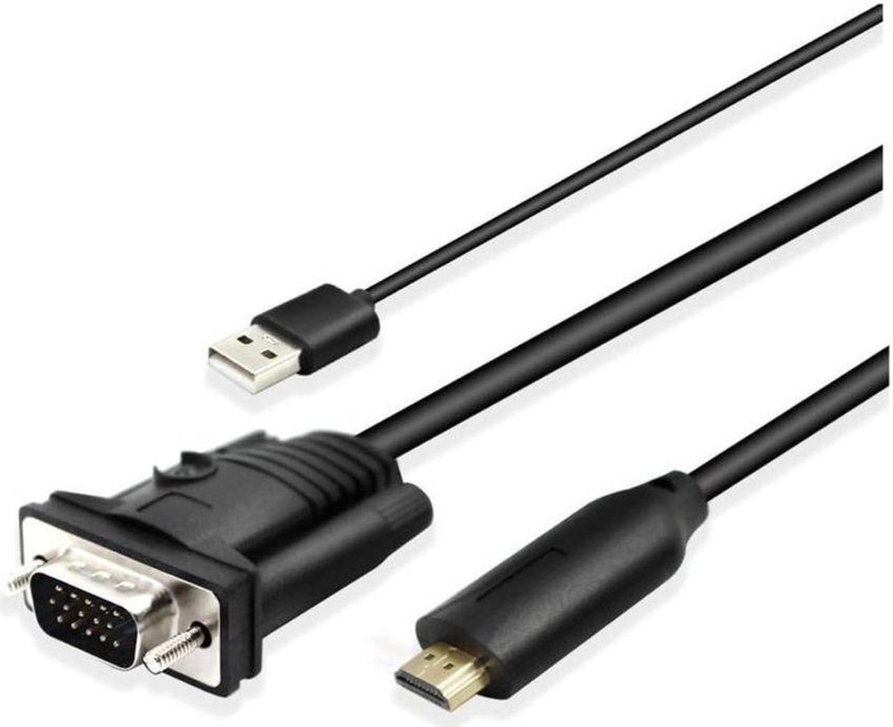 Alt view image 4 of 5 - 4XEM 10' VGA To HDMI Adapter Cable Converter Audio & USB Power 1080P