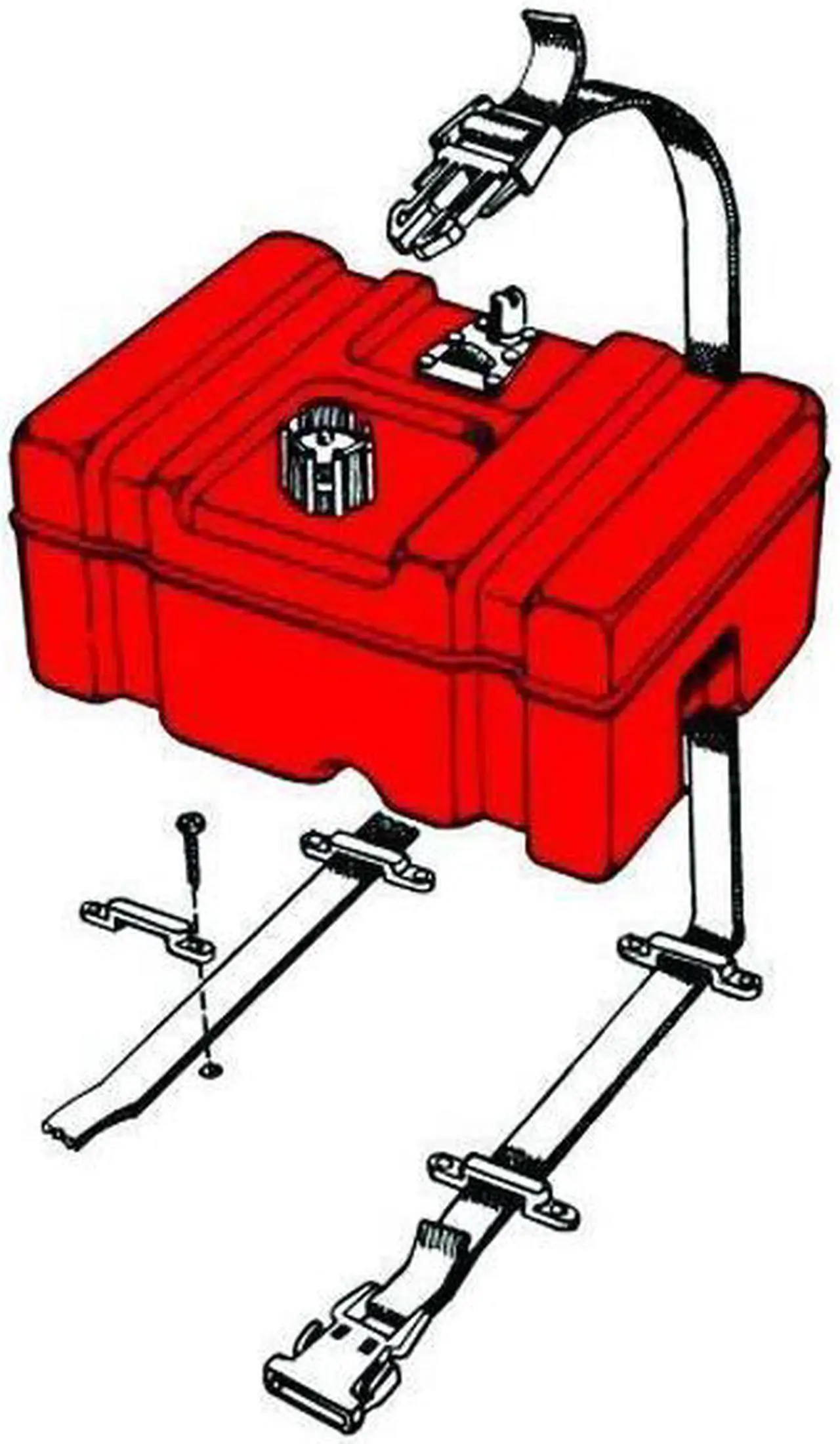 Alt view image 2 of 3 - T-H Marine FCH-1-DP Fuel Container Hold-Down Kit