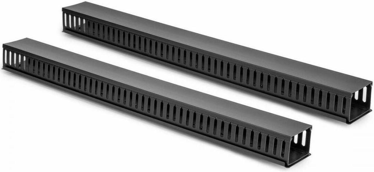 Alt view image 9 of 10 - Vertical Cable Organizer with Finger Ducts - 0U - 3 ft - Duct Panel - Black - 1 - 20U Rack Height - Steel, Plastic