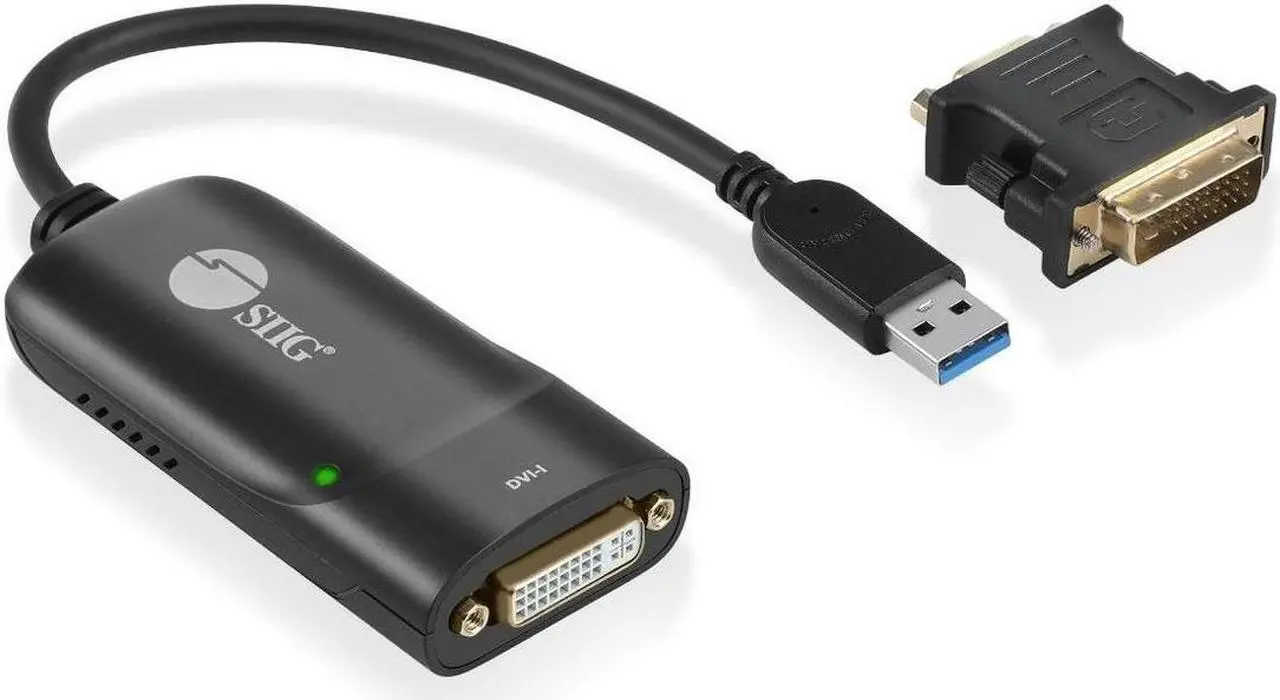 Alt view image 9 of 10 - SIIG USB 3.0 to DVI/VGA Pro Adapter Plus DVI to VGA adapter JUDV0112S3