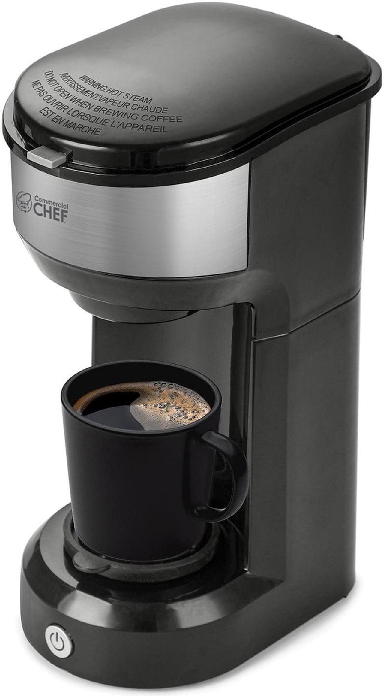 Alt view image 3 of 3 - commercial chef coffee machine, single serve coffee maker, portable coffee maker single serve with 13 ounce water tank & one touch button for coffee brewing