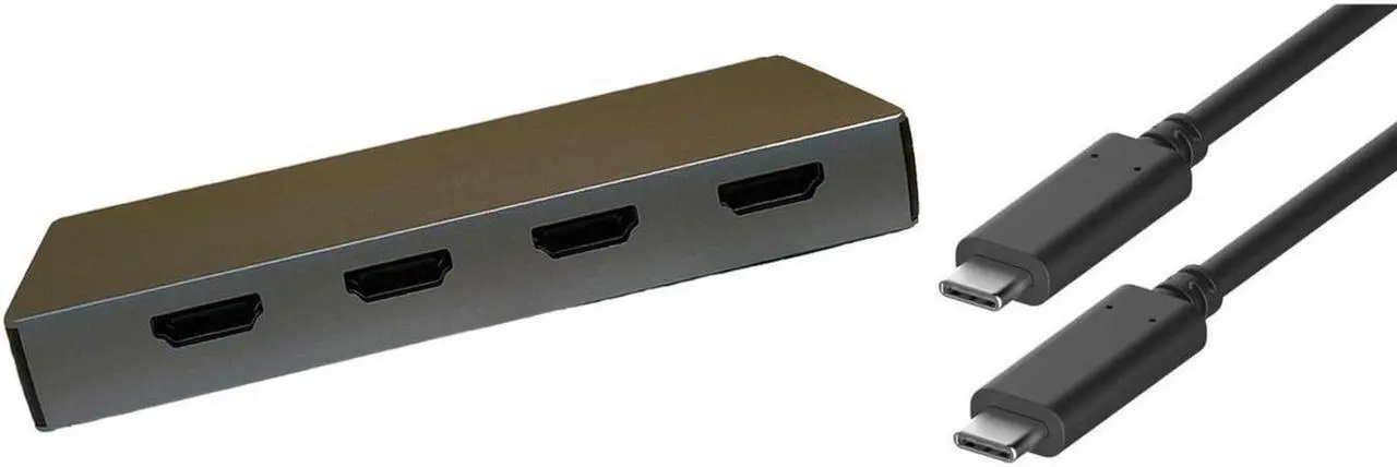 Alt view image 3 of 3 - 4XEM 6-in-1 4 HDMI port USB-C Dock 4XUSBCHUB09