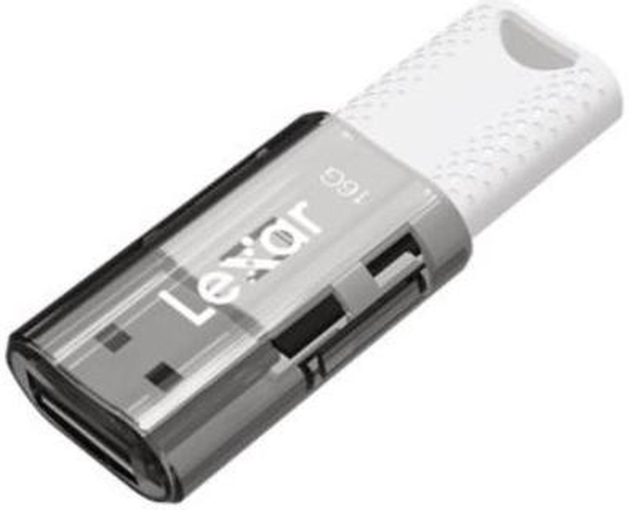 Main image of Lexar, 16GB JumpDrive, S60, USB 2.0, Flash Drive, w/ cap, White/Black