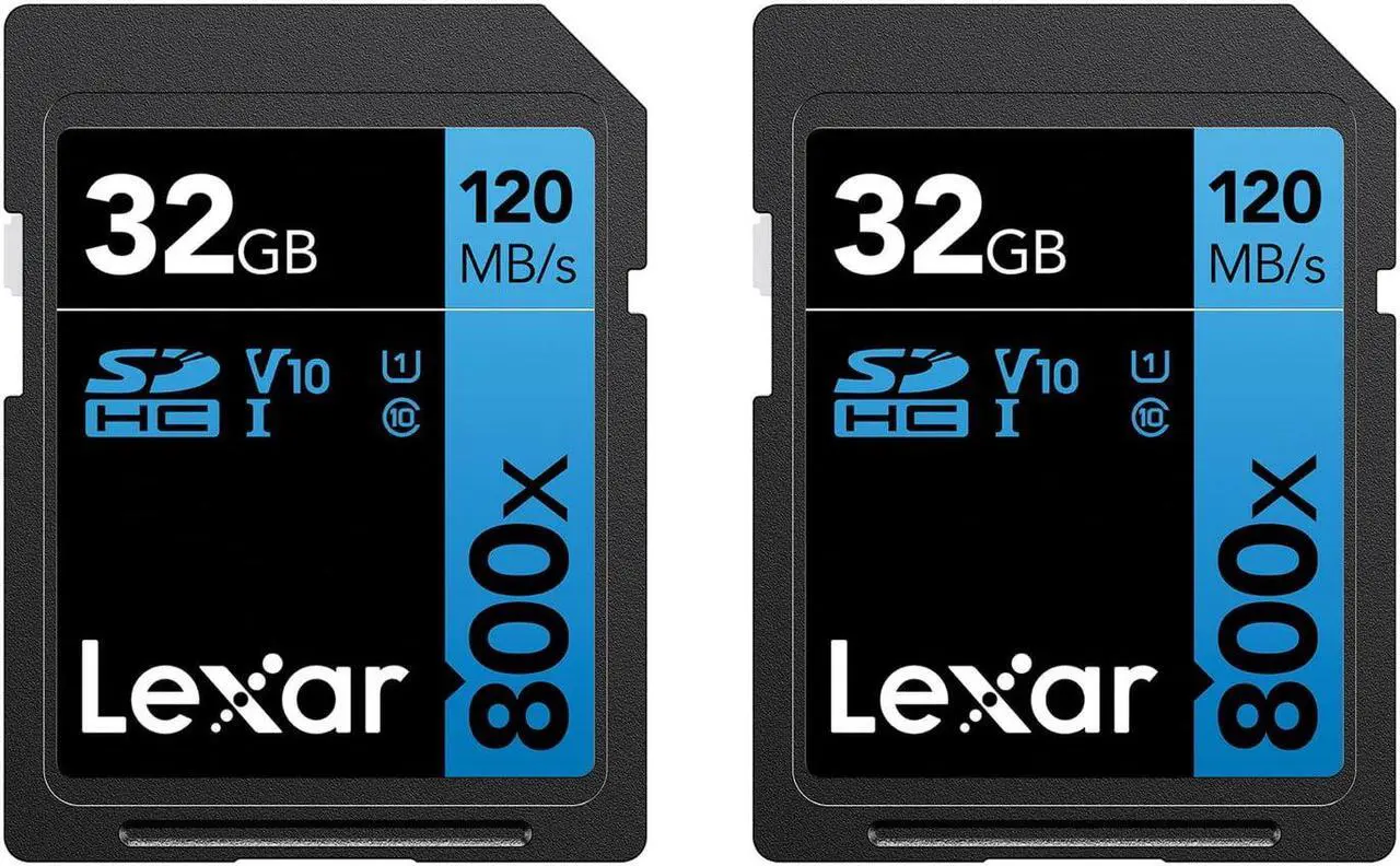 Main image of Lexar High-Performance SDHC Memory Card,800X 32GB, Class 10, UHS-I, U3 Blue Series, 2/pk