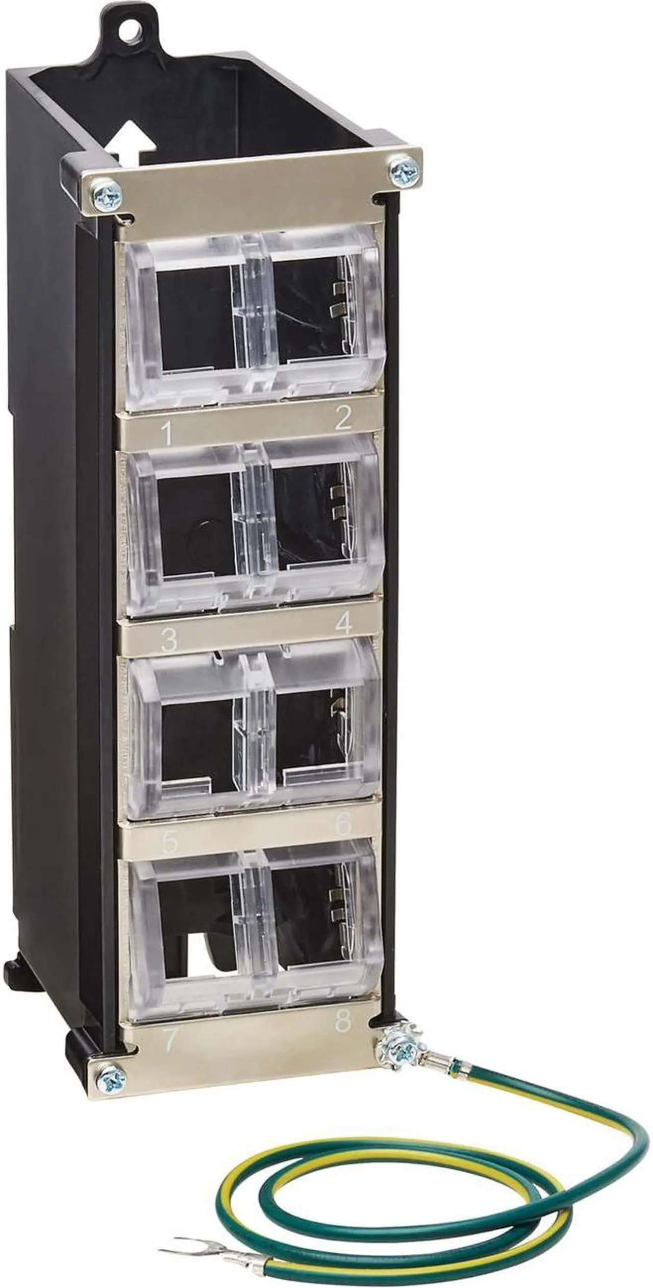 Alt view image 2 of 2 - Tripp Lite 8-Port Metal DIN-Rail Mounting Keystone Patch Panel Black/Silver