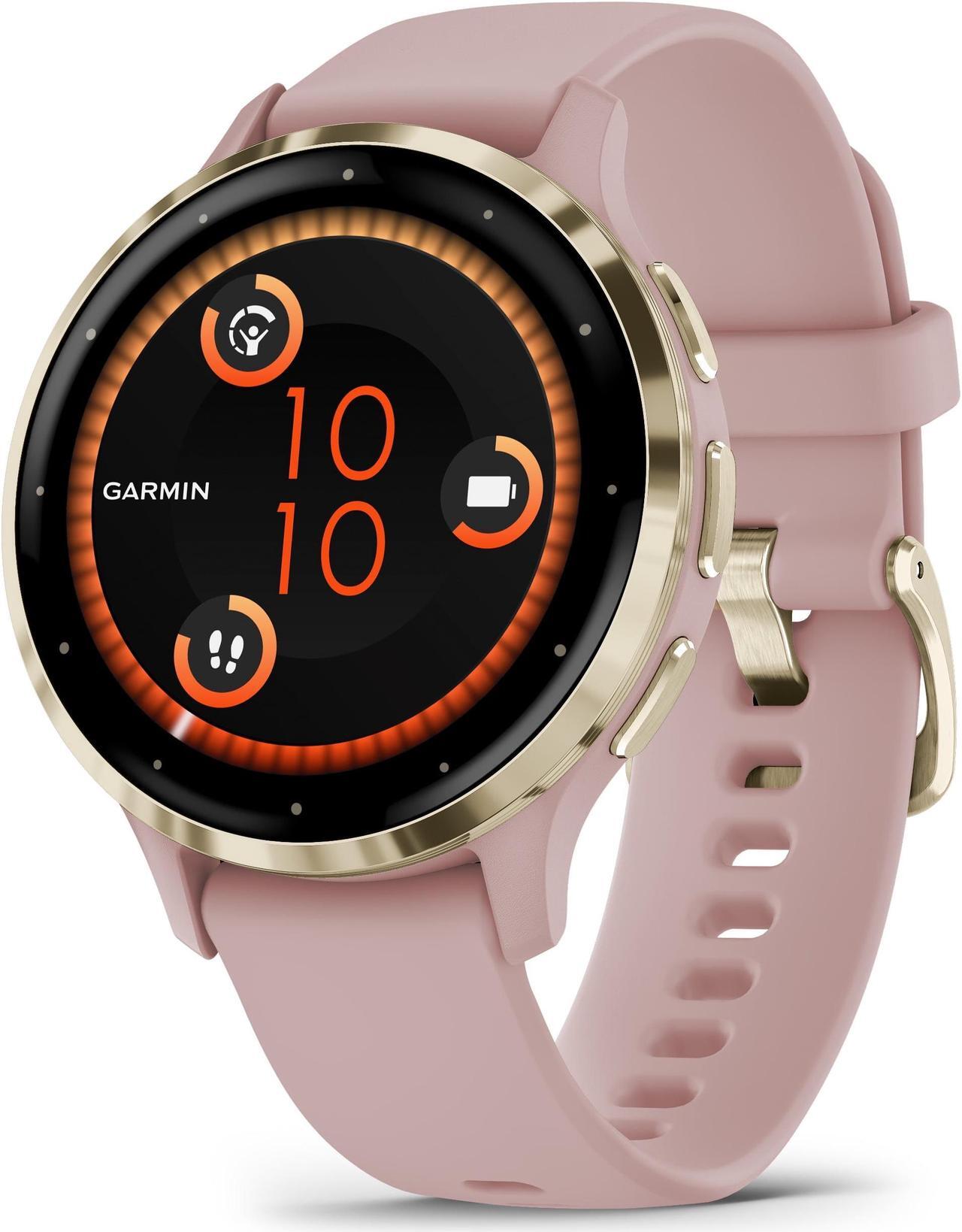 Alt view image 5 of 14 - Garmin Venu 3S, Soft Gold Stainless Steel Bezel with Dust Rose Case and Silicone Band | Smart Watch 010-02785-03
