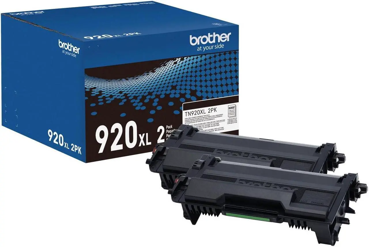 Alt view image 3 of 10 - Brother Genuine TN920XL2PK High-yield Toner Cartridge Twin Pack