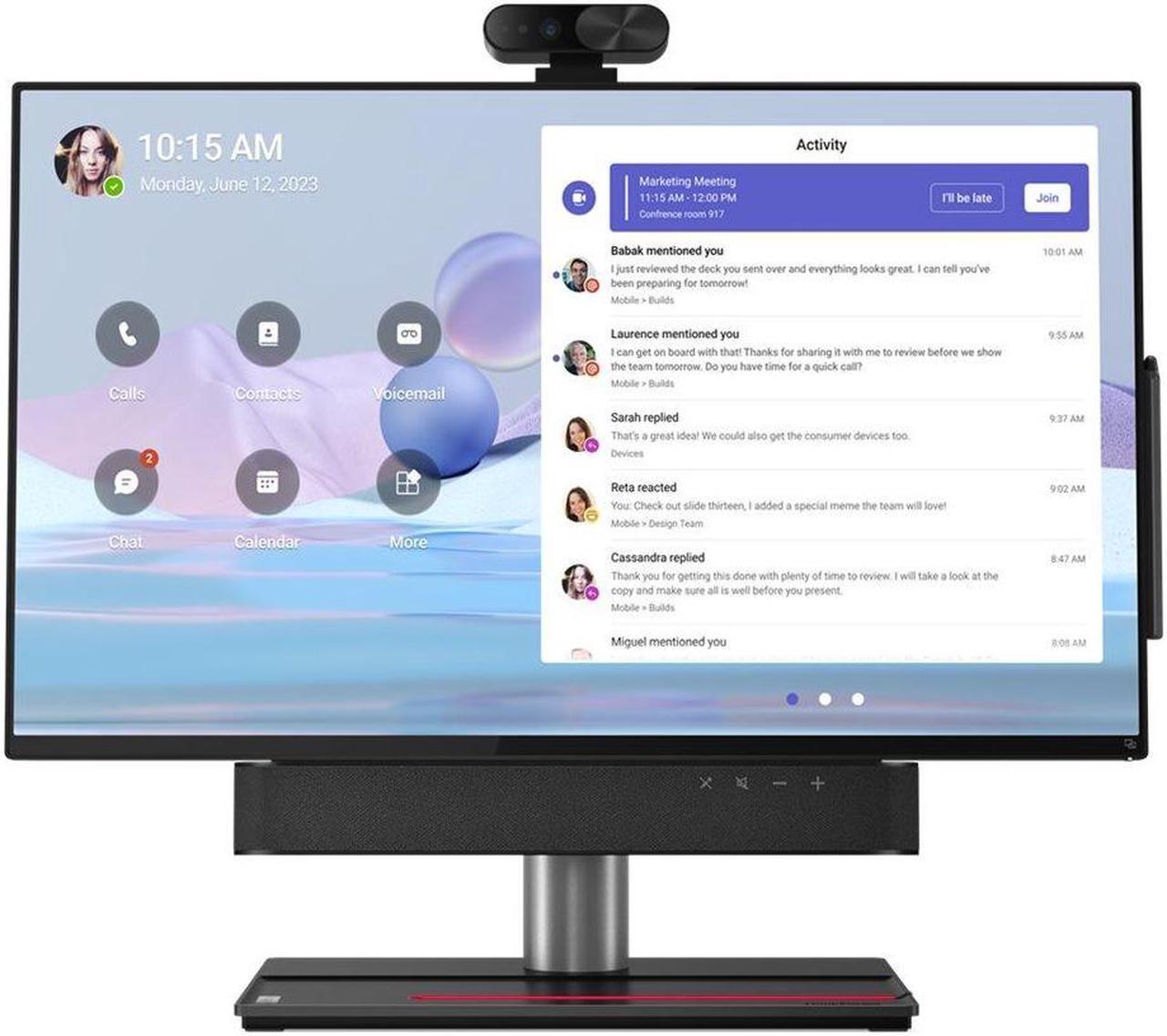 Alt view image 5 of 9 - Lenovo ThinkSmart View Plus Video conferencing kit camera, compute system, Viewplus Stylus Pen with 3 Years Lenovo Premier Support + First Year Maintenance black