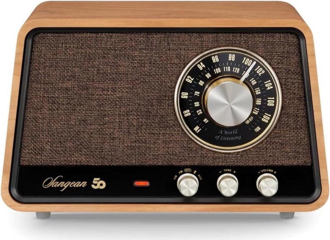 Alt view image 8 of 8 - Sangean WR-55 AM/FM Bluetooth Aux Premium Wooden Cabinet