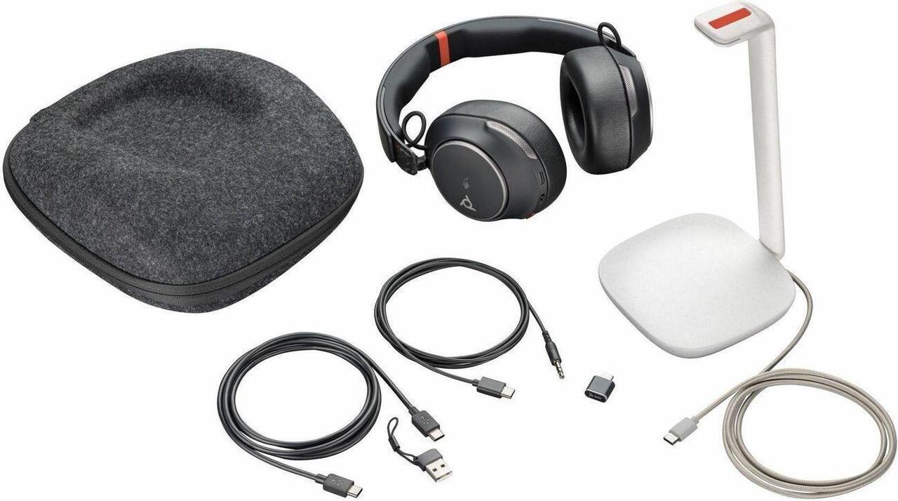 Alt view image 7 of 8 - Poly Voyager Surround 85 UC Headset - Microsoft Teams Certification - Stereo - Mini-phone (3.5mm) - Wired/Wireless - Bluetooth - 98.4 ft - 20 Hz - 16 kHz - Over-the-head, Over-the-ear - Binaural - Ear