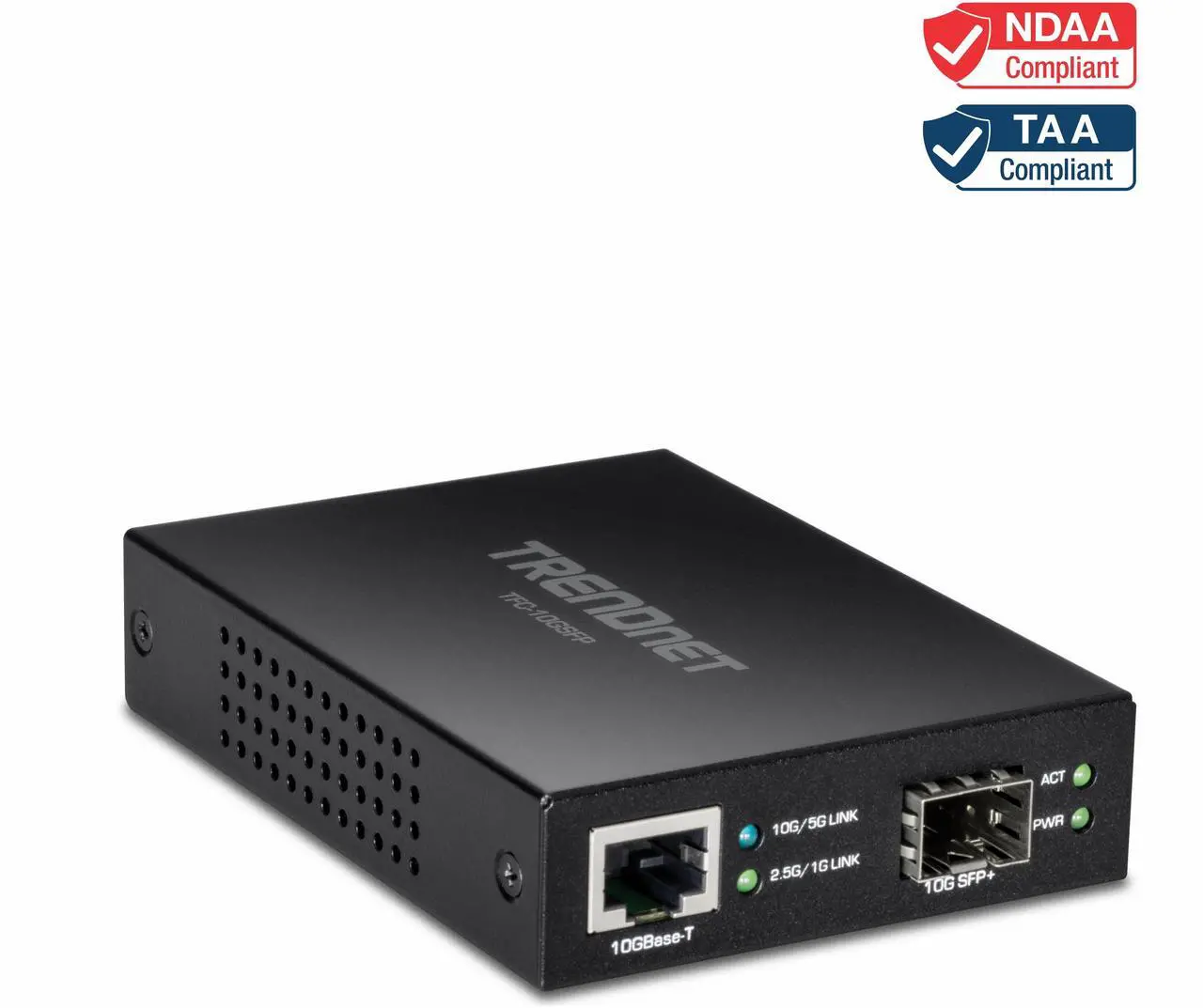 Alt view image 6 of 14 - TRENDnet 10GBASE-T to SFP+ Fiber Media Converter, TFC-10GSFP, 1 x 10G RJ-45 Port, 1 x 10Gbps SFP+ Slot, SFP+ to 10G RJ-45, Power Adapter Included